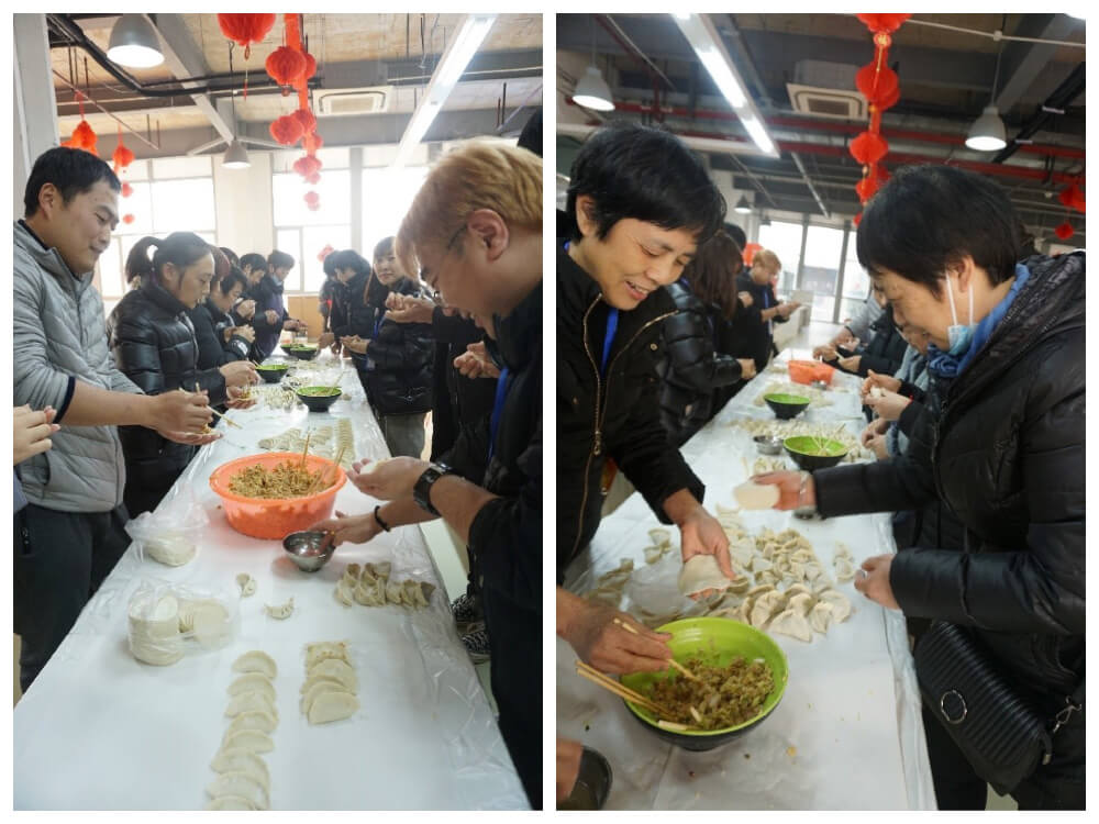 除夕当天进杏装包饺子，迎除夕”活动